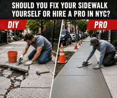 Should You Fix Your Sidewalk Yourself or Hire a Pro in NYC? 4 DIY or hire a sidewalk professional? Know your options before you start.