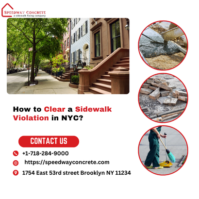 Image showing sidewalk repair in NYC to clear a violation issued by the DOT." If you need adjustments or specific tones, let me know!