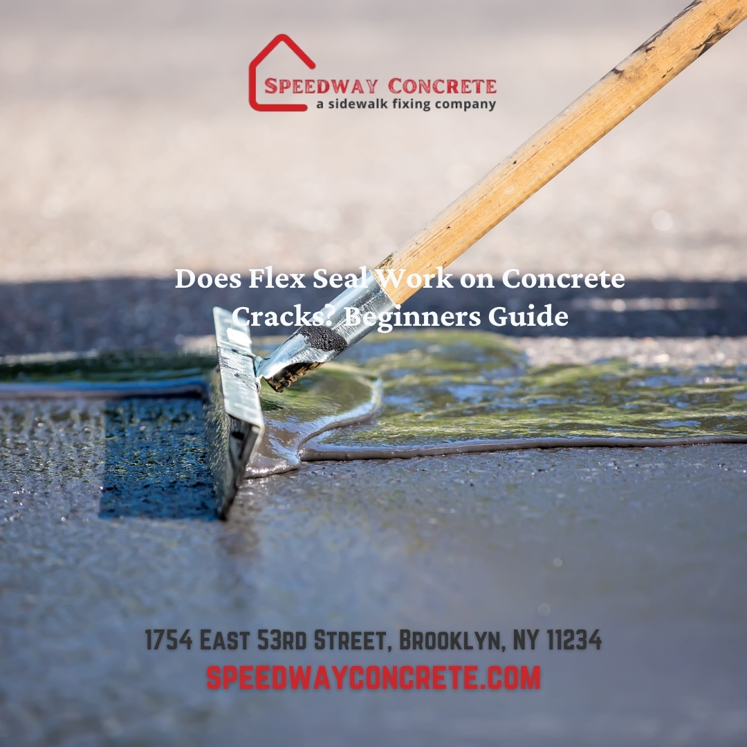 Applying Flex Seal on a concrete driveway crack as a quick waterproofing solution for beginners.