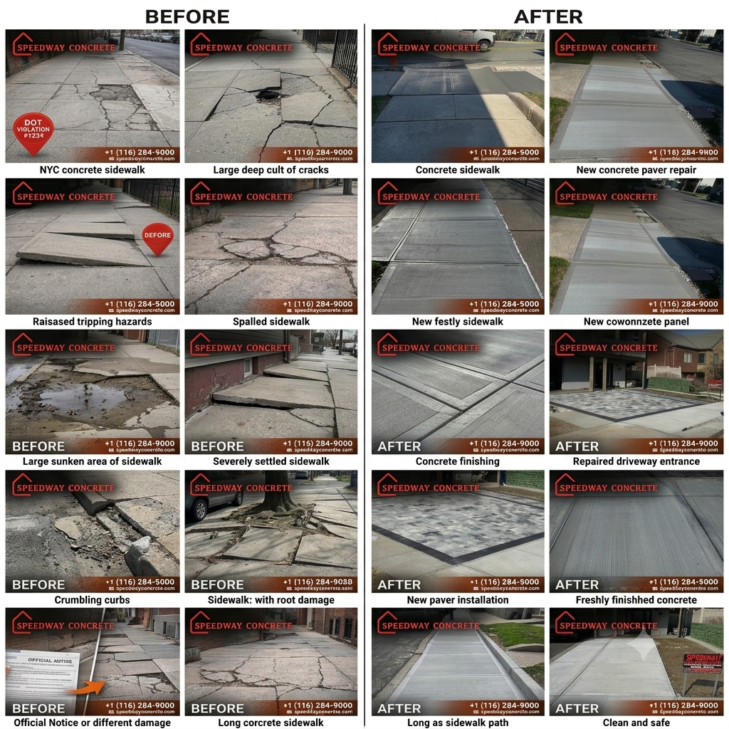 Speedway Concrete Fast DOT Sidewalk Violation Removal in Brooklyn, NY