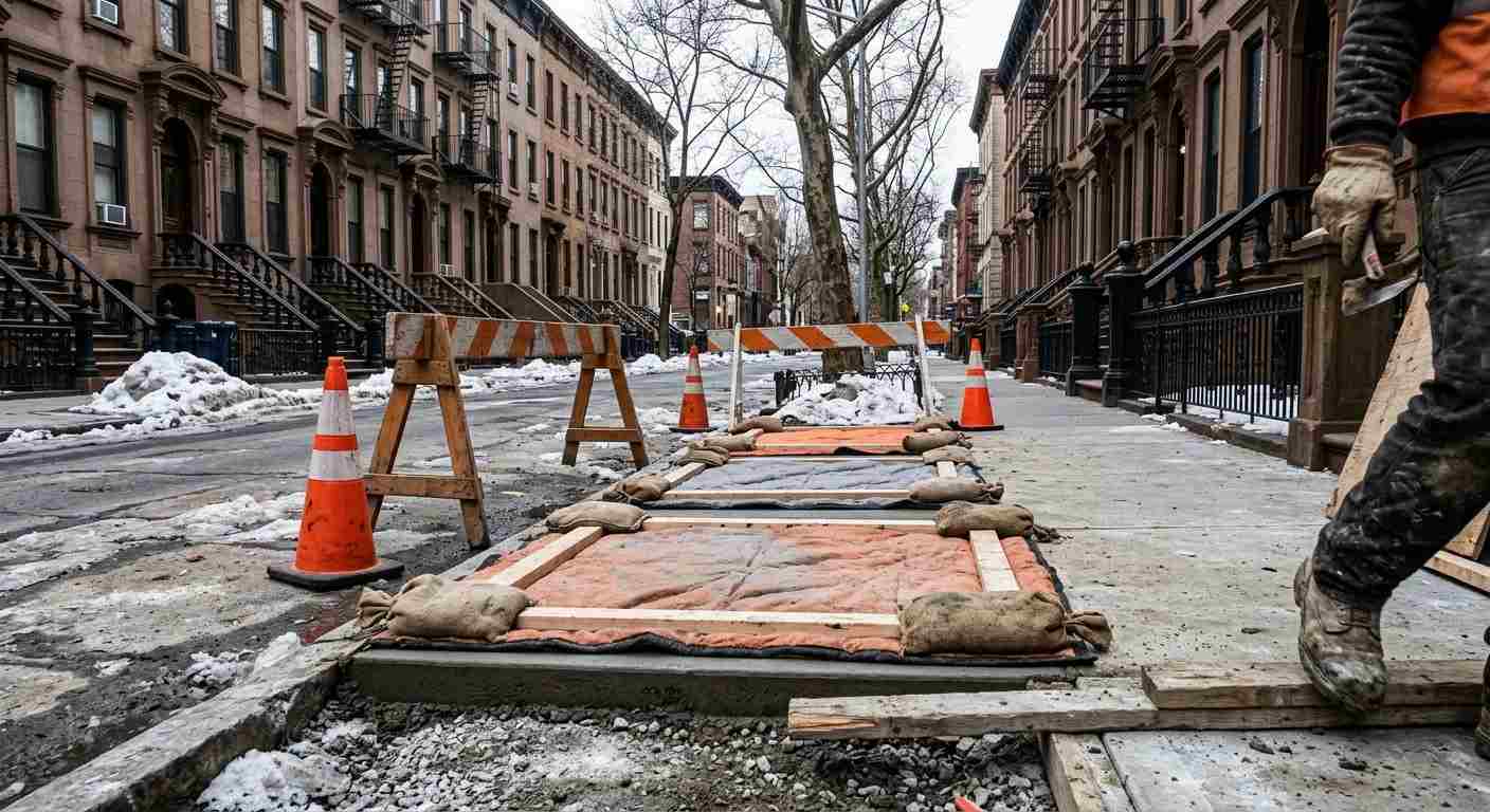 Sidewalk Repair in Winter in NYC Cold-Weather Rules